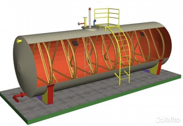 Резервуар горизонтальный стальной. ргс