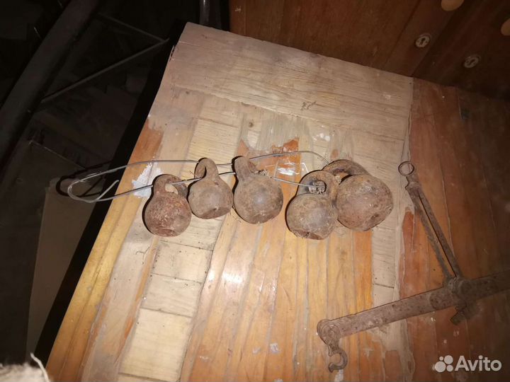 Весы безмен с гирями плечевые старинные