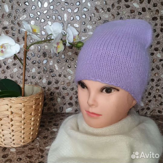 Шапка Бини на весну из пуха норки