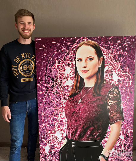 Портрет по фото на холсте