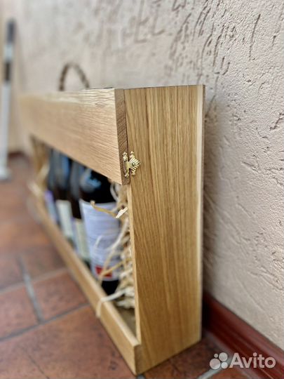 Деревянный ящик винный под 6 бутылок подарочный