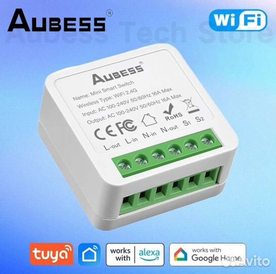 Wifi реле Aubess 16A