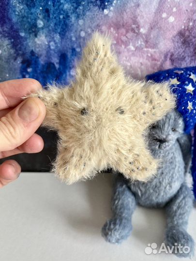 Мишка вязаный в стиле Тедди Звездочет