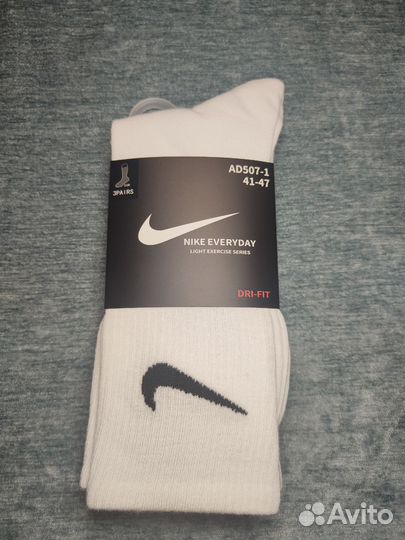 Носки nike everyday высокие белые 1 комплект