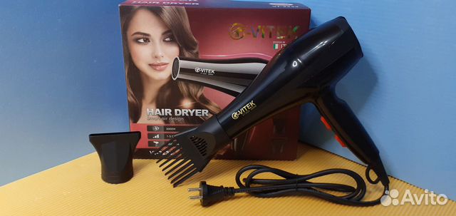 Фен для волос Vitec Сушка Укладка Угольно чёрный