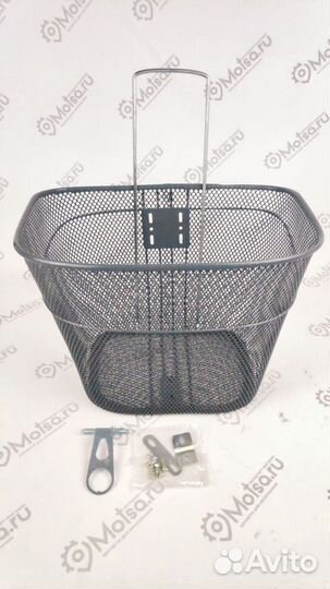 Корзина передняя с крепежом серая