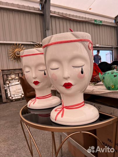 Пара кашпо /ваз. италия. Фарфор. Винтаж. 40 см