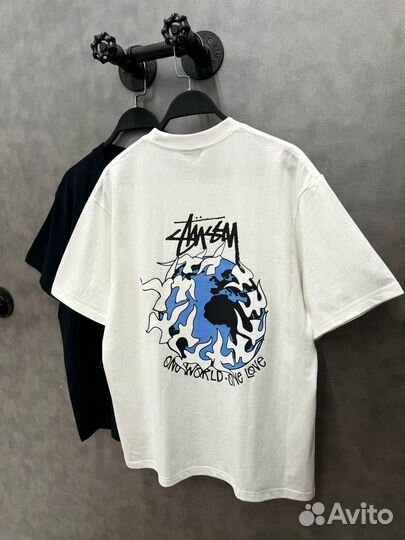 Футболка Stussy оверсайз (белая и черная)