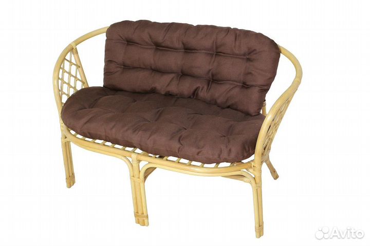 Диван 2-местный Bahama (Ротанг №4, ткань Matador 0