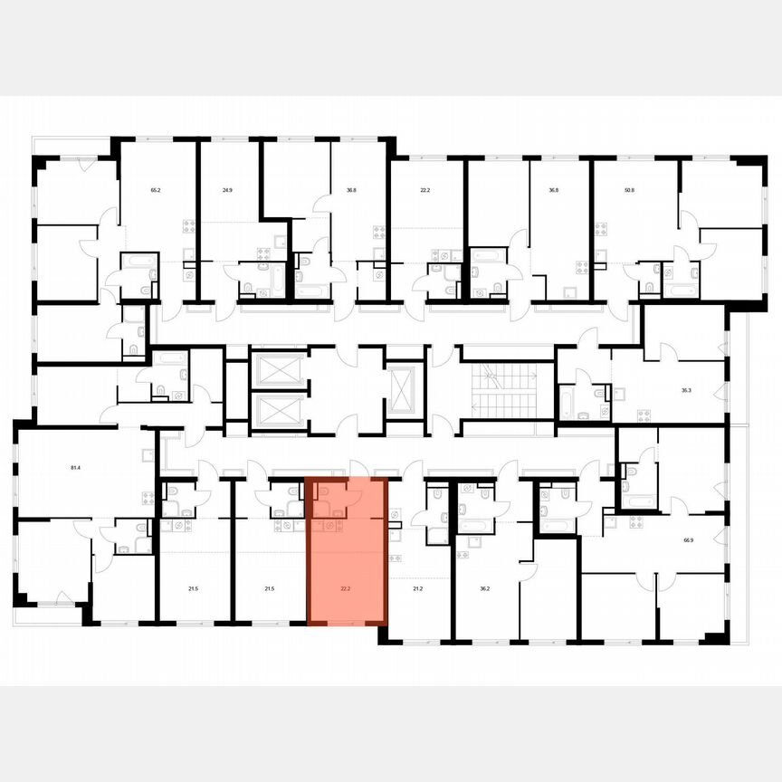 Квартира-студия, 22,2 м², 17/18 эт.