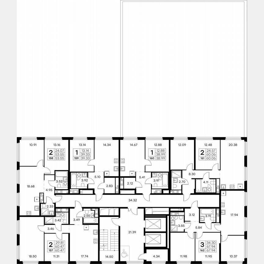 2-к. квартира, 60,1 м², 5/18 эт.