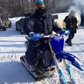 ИЖ К-15 кросовый мотоцикл поставить на гусеницу и лыжу