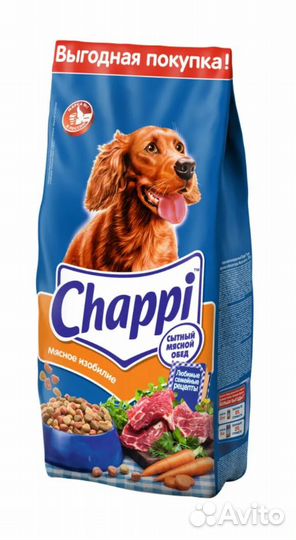 Сухой корм для собак Chappi Сытный мясной обед15кг