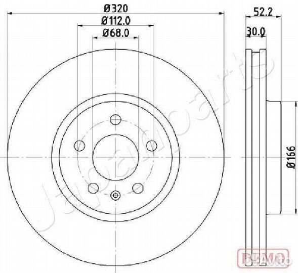 Диск тормозной передний Japanparts, DI0917C