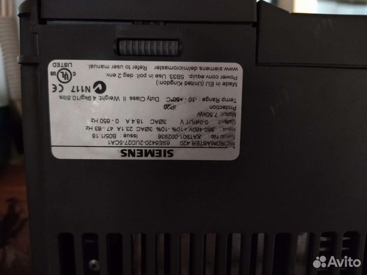 Частотник 7.5 кВт. Чрп Siemens Micromaster 420