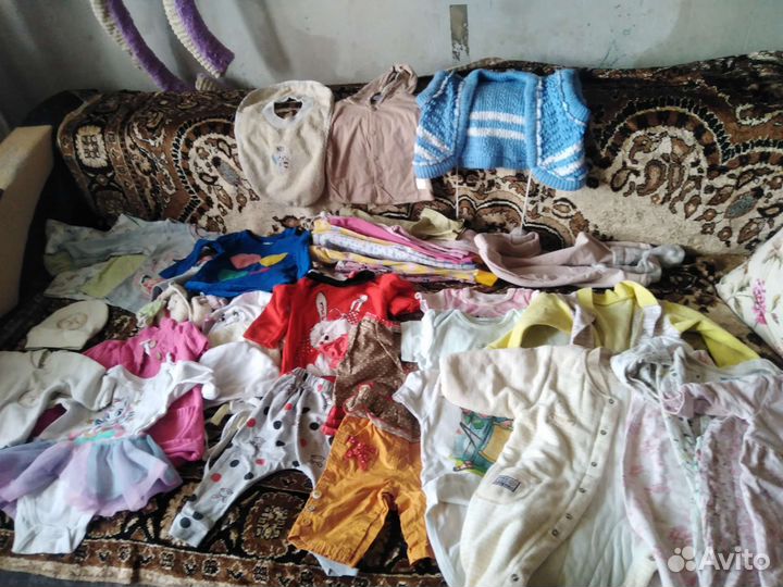 Большой пакет вещей на девочку от рождения до 12 м