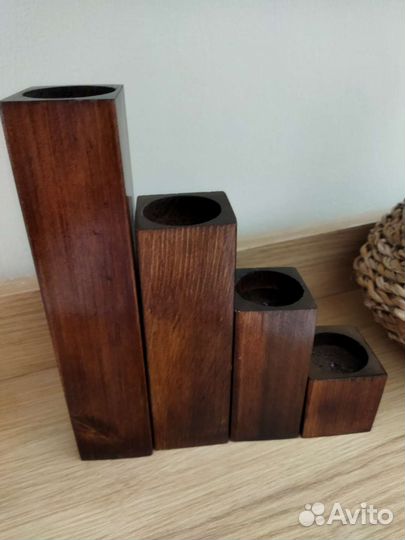 Подсвечники дерево. Набор