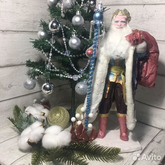 Дед мороз ватная ёлочная игрушка (3/10 царство)