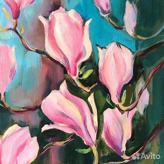 Картина маслом на холсте цветы