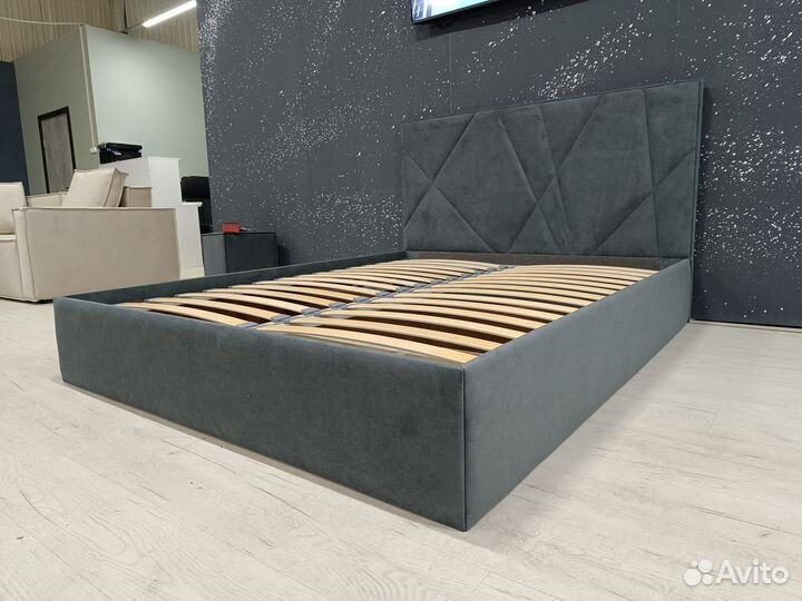 Кровать двухспальная К2, 160х200, темно-серый