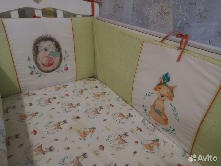 Мягкие бортики для детской кроватки