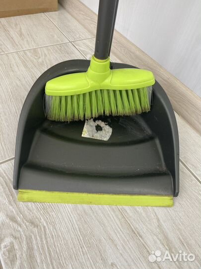 Набор для уборки, веник и совок с длинной ручкой