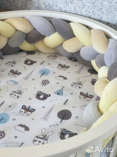 Бортик коса в кроватку