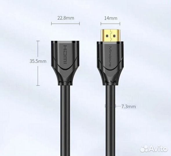 Кабель удлинитель hdmi (M) - hdmi (F) 2.0v 1.5м