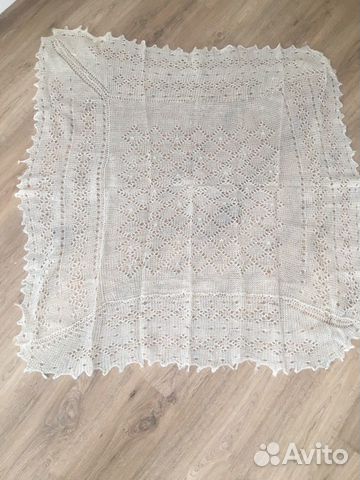 Новая Пуховая белая шаль