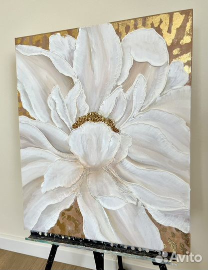 Картина с объемным цветком, 50х60 см