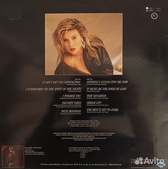 Виниловая пластинка Samantha Fox. 1987. LP