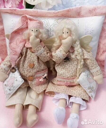 Интерьерная кукла тильда Сонные ангелочки