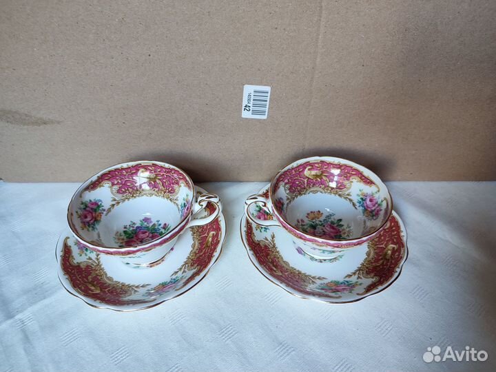 Чайные двойки Англия Minrose фарфор посуда сервиз