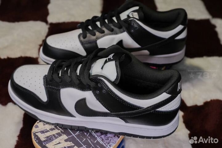 Кроссовки зимние Nike Dunk Low новые черно-белые