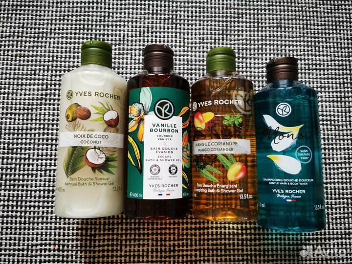 Гель, гели для душа Ив Роше 400мл Набор из 4 гелей