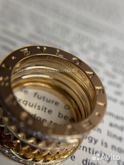 Кольцо bvlgari B zero желтое золото 750