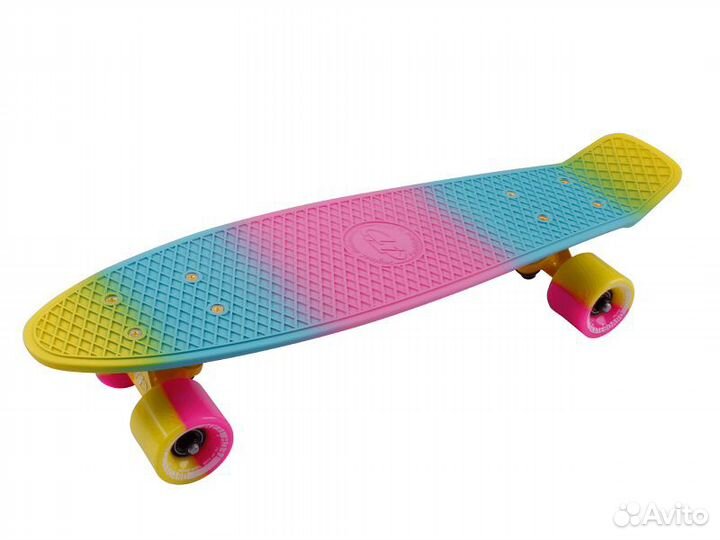 Скейтборд пластиковый Multicolor 22 pink/yellow 1