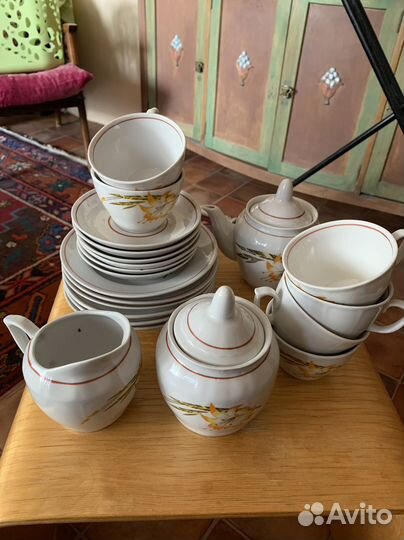 Чайный сервиз Туймазы, чашки Кобальт с золотом лфз