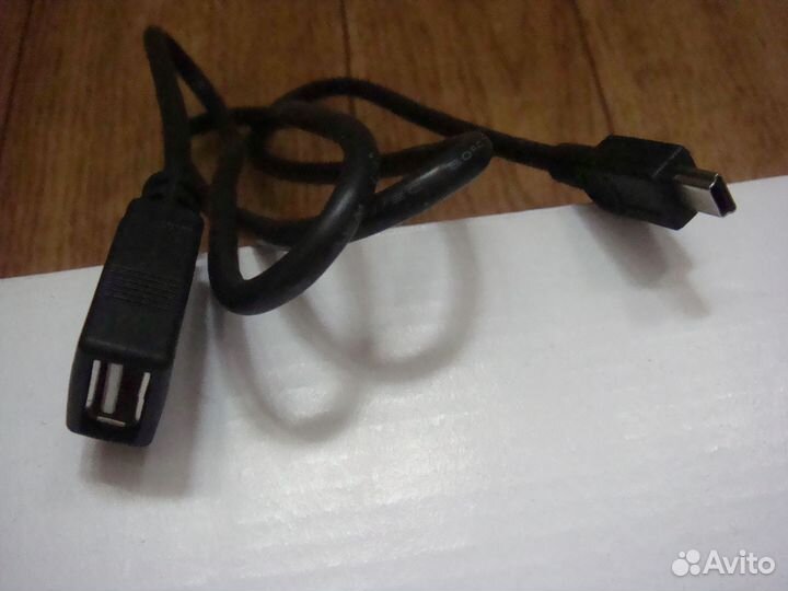 Кабель USB (f) - mini USB черный 0,8 м