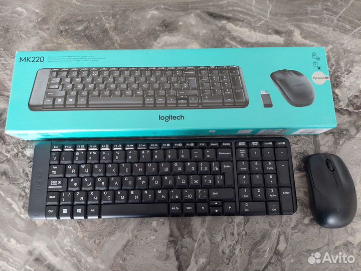 Беспроводная клавиатура и мышь mk220 logitech