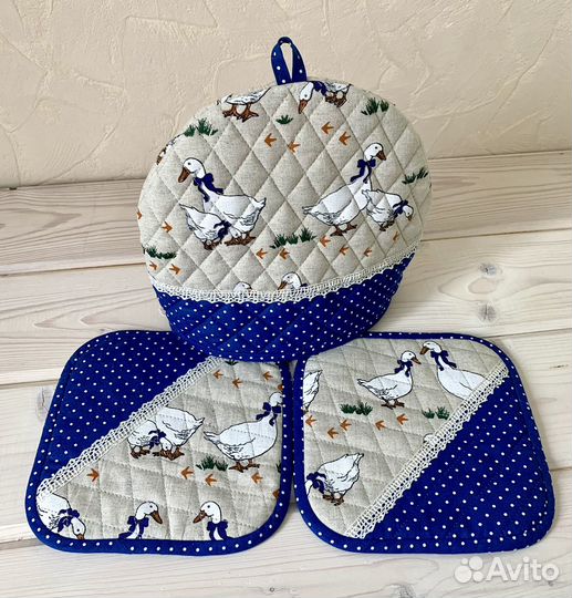 Грелка на чайник + прихватки: Кухонный набор