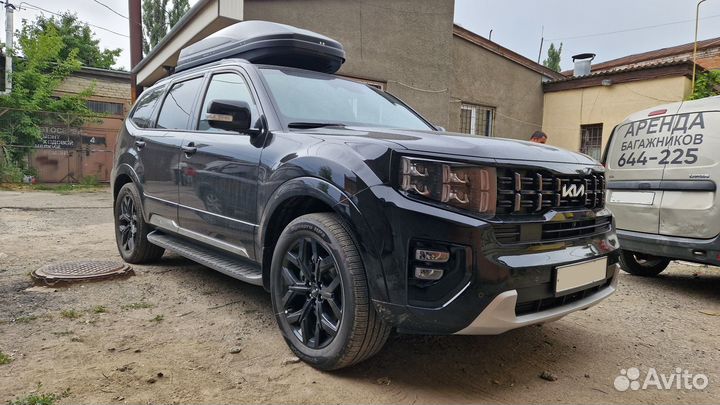 Автобокс на крышу Kia Mohave, 580 литров, карбон