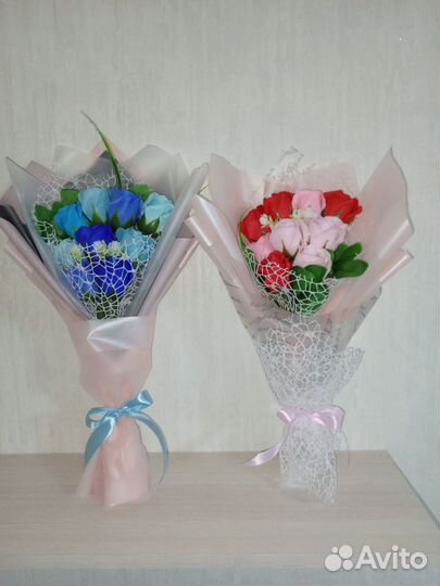 Букет роз из мыльной пенки