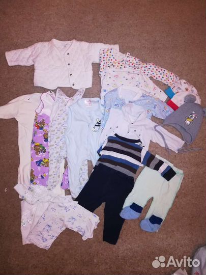 Вещи пакетом на мальчика от 0 до 4 месяцев