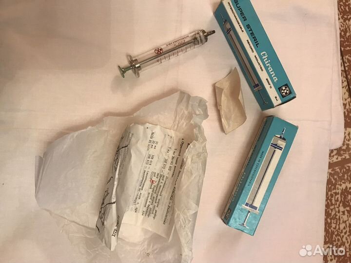 Шприцы СССР стеклянные, стерилизатор