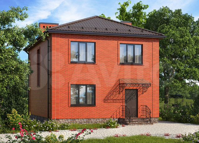 Проект дома из красного кирпича Дом 95 м² на участке 3 сот. на продажу в Азове Купить дом в Азове Авито