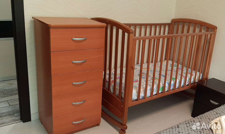 Детская кроватка тумба шкафчик