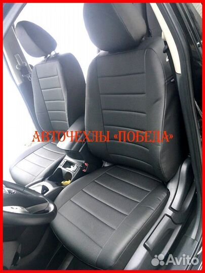 Чехлы Nissan X-Trail T32 из экокожи чёрные Классик