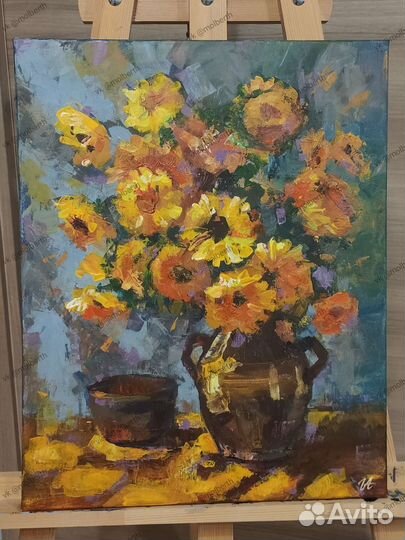 Картина натюрморт подсолнухи