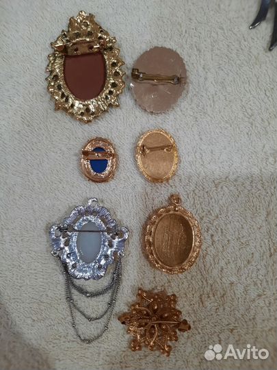 Броши,серьги,кулоны,кольца с камеей